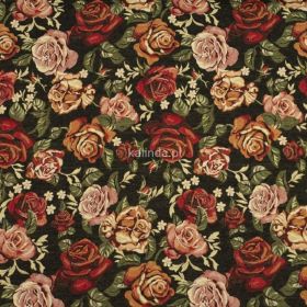 Herbaciane róże, tkanina tapicerska, obiciowa